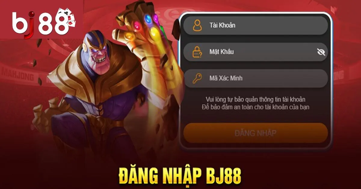 Ho&agrave;n tất qu&aacute; tr&igrave;nh đăng nhập BJ88