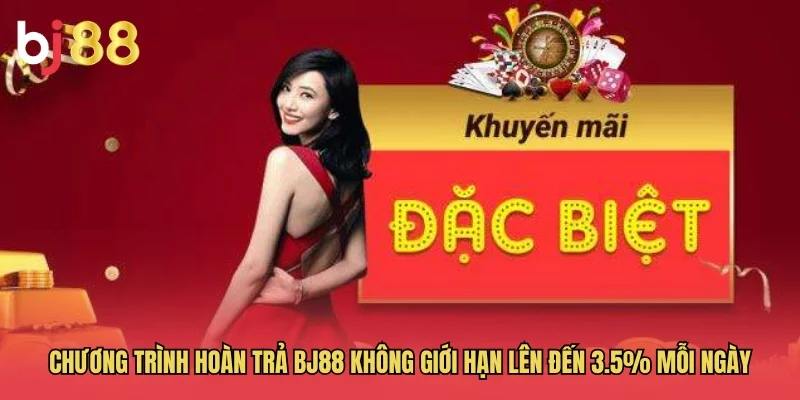 Chương tr&igrave;nh ho&agrave;n trả BJ88 kh&ocirc;ng giới hạn l&ecirc;n đến 3.5% mỗi ng&agrave;y